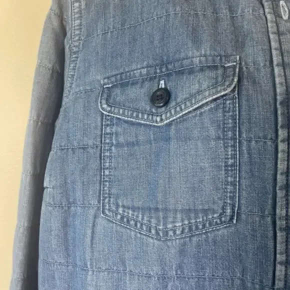LL Bean Jean Quilted Chore Sherpa Jacket Size Medium Pockets Casual NWT - Picture 5 of 12